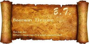 Beerman Tirzusz névjegykártya